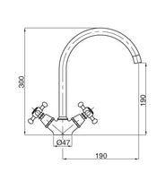 Blandebatteri - Lady svanehals messing thumbnail image