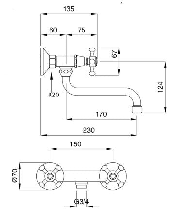 Kitchen Faucet - Wall Lady chrome image