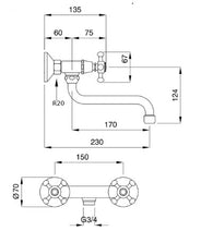 Kjøkkenbatteri - Vegghengt blandebatteri Lady bronse thumbnail image