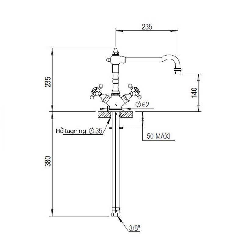 Köksblandare - Horus Julia 1-håls krom image