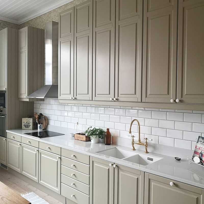 Knopp - Porslinsknopp vit/mässing image