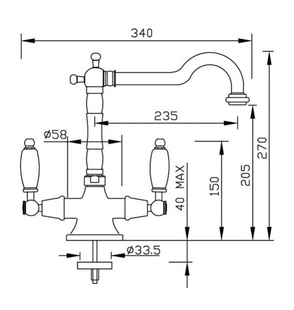 Kitchen Faucet - Chelsea brass with black details image