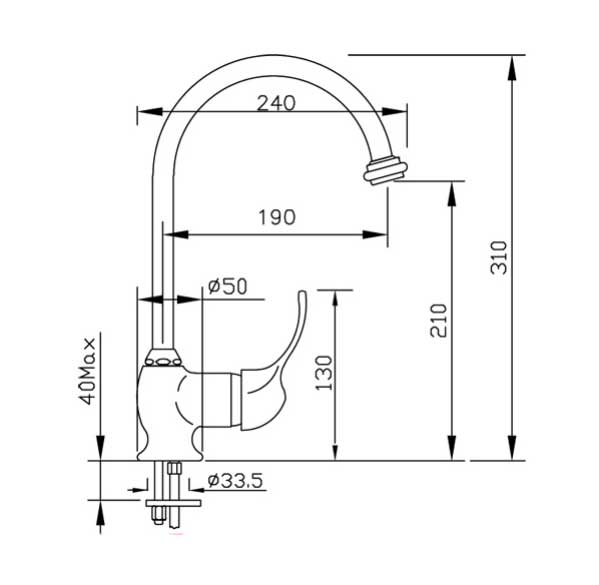 Kitchen Mixer - Finsbury Bronze with Black Handle image