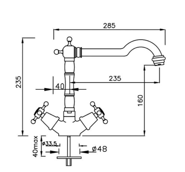 Køkkenarmatur - Kensington II, messing image