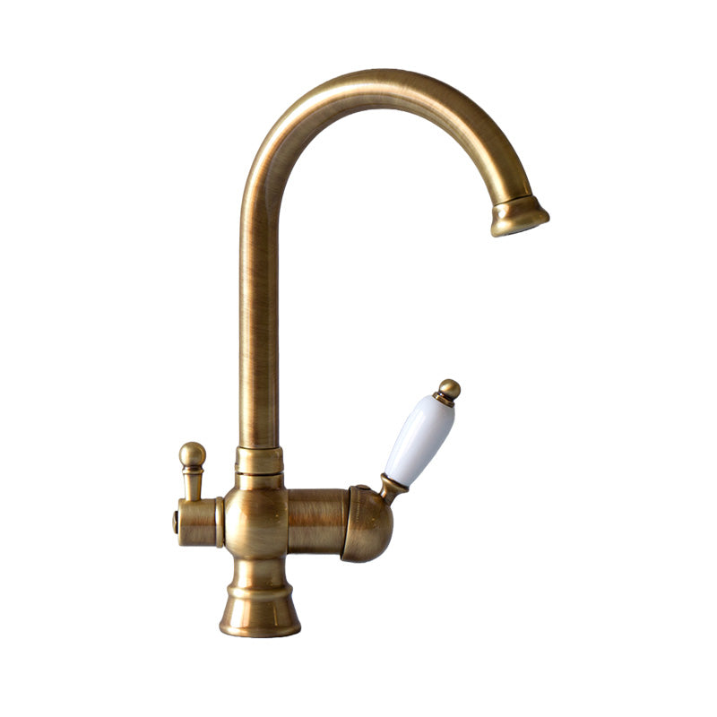 Kitchen Faucet Nottingham Gooseneck with Dishwasher Shut off Valve - Bronze image
