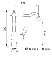 Køkkenarmatur Nottingham med opvaskemaskineafspærring - Guld thumbnail image