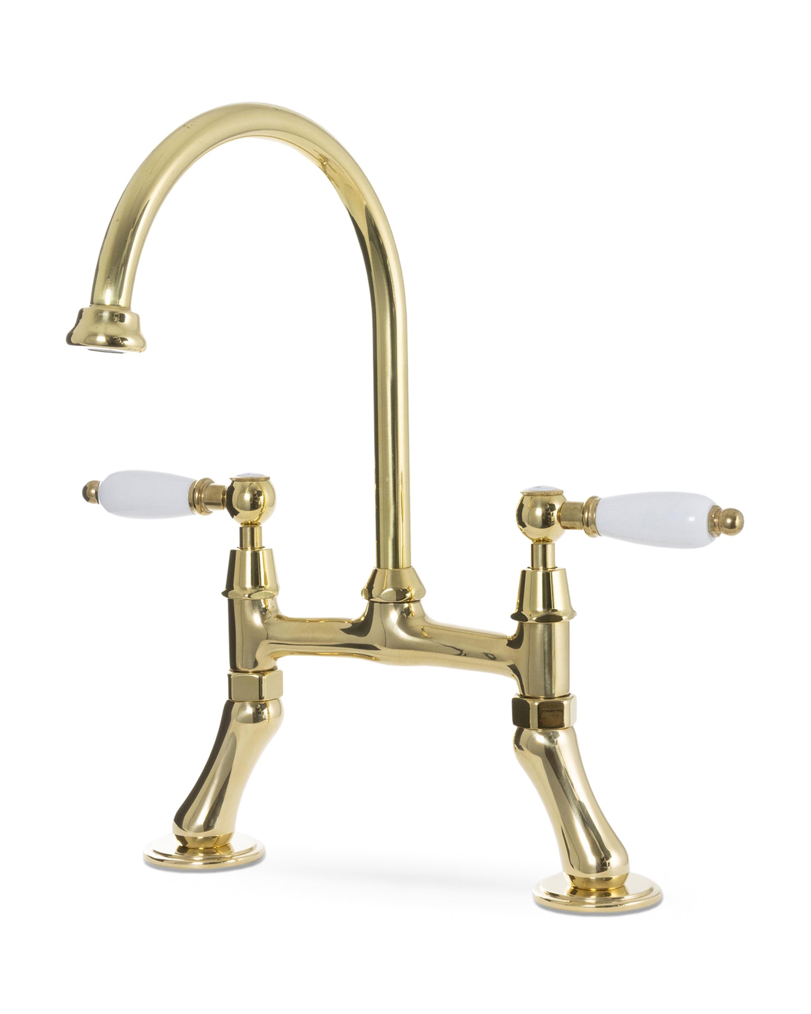 Kitchen Faucet – Two-Hole Faucet Salford Swan Neck Brass image