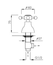 Opvaskemaskine afspærringsventil - Kensington gammeldags ventil, bronze thumbnail image