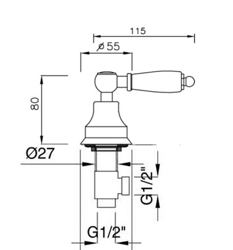 Dishwasher valve - Chelsea Black Handle, Chrome image