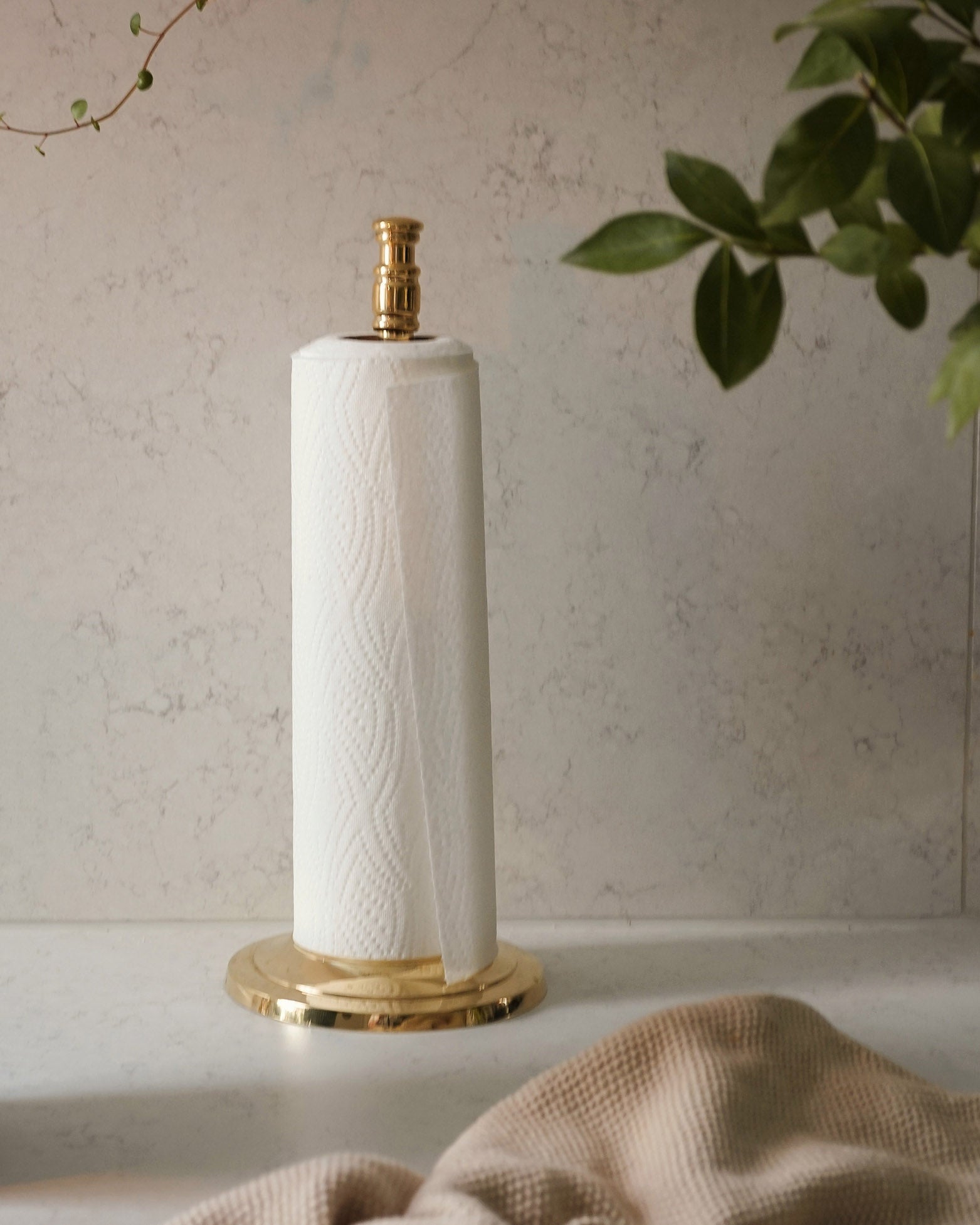 Kitchen paper roll holder - Brighton brass image