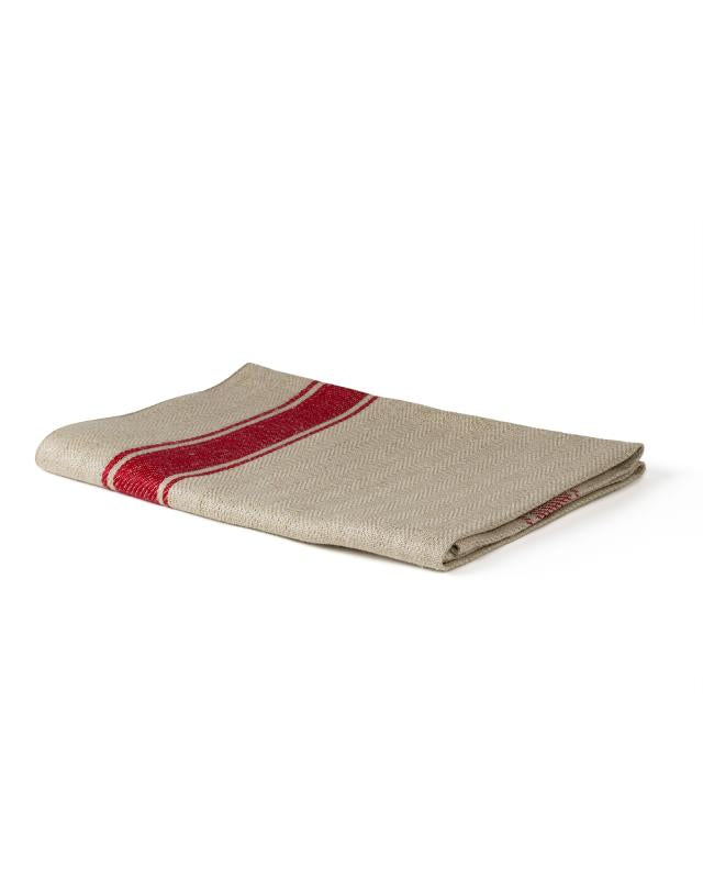 Kitchen Towel - Linen 50 x 70 cm (19.7 x 27.6 in.), Folk Unbleached/Red image