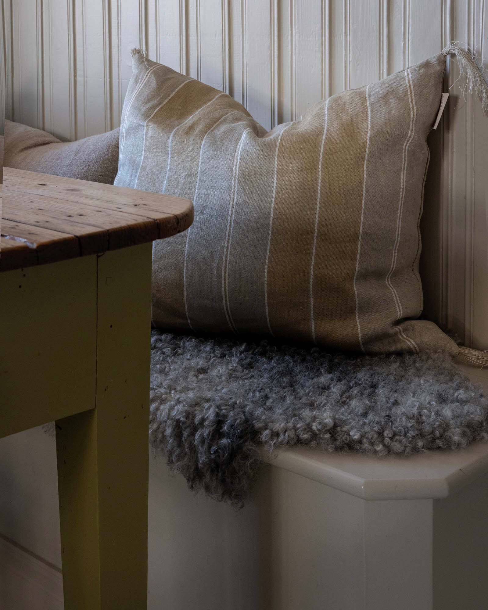 Bolster Pillow - Sand Wide Stripe image