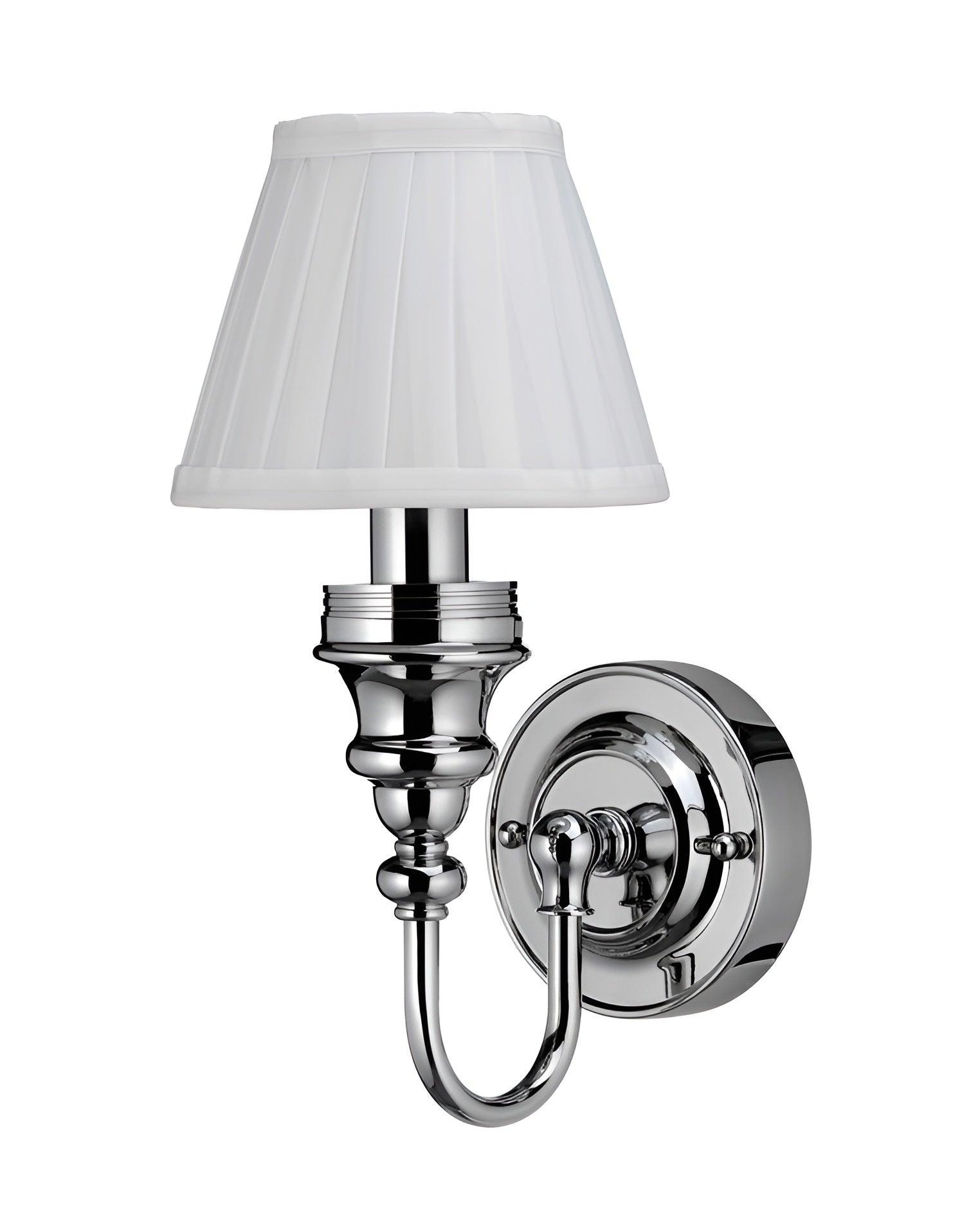 Burlington Bathroom Light - Chrome base and pleated shade image