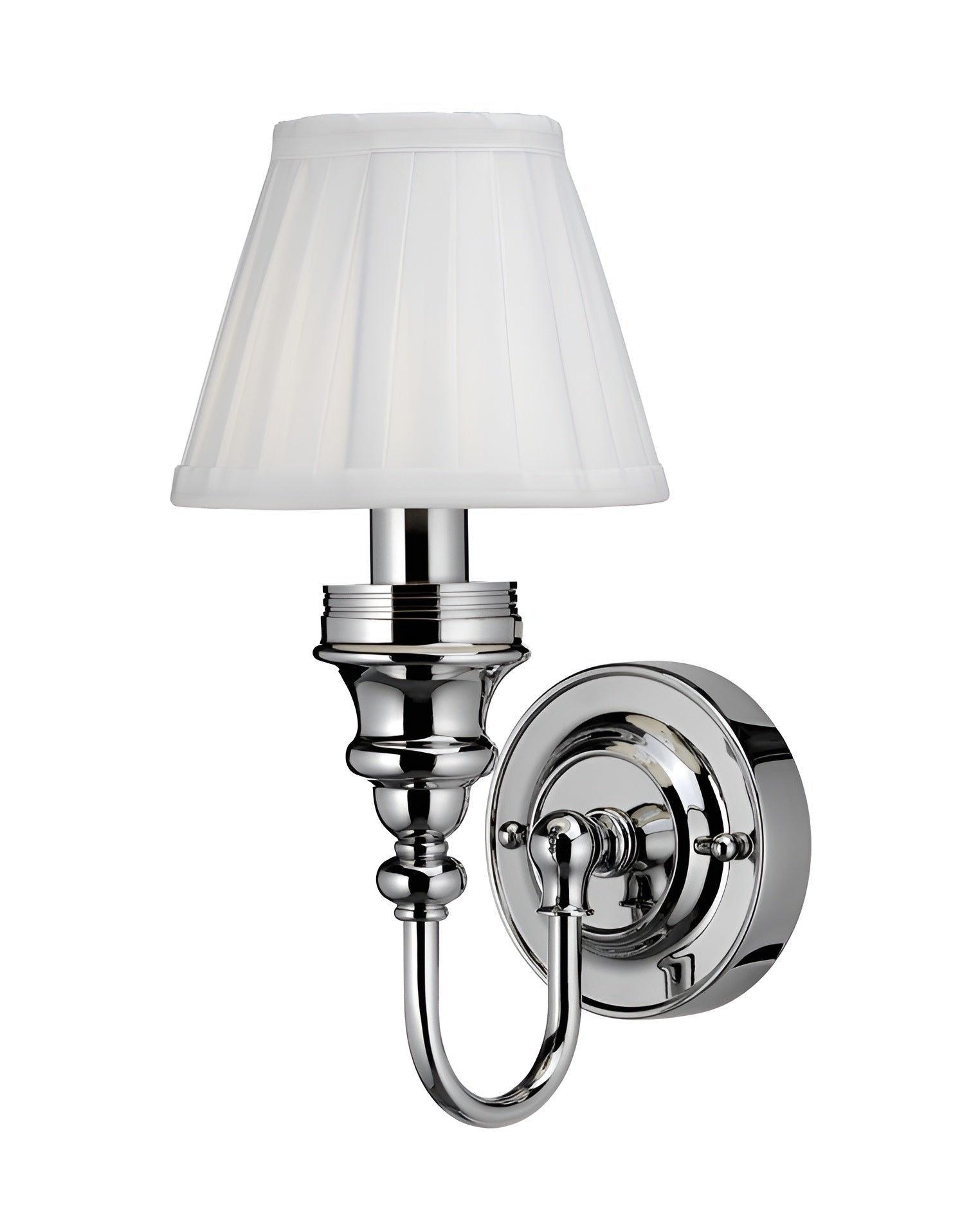 Burlington Bathroom Light - Chrome base and pleated shade image