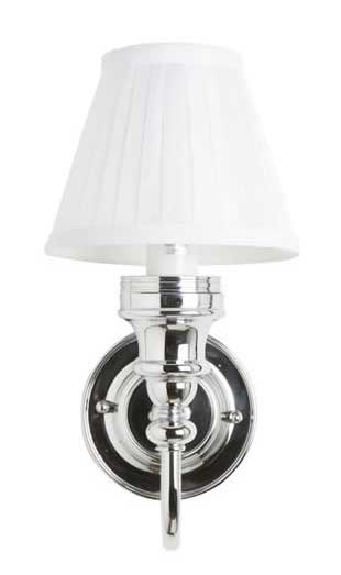 Badezimmerlampe Burlington - Wandlampe mit weißem Stoffschirm image