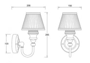 Baderomslampe Burlington - Vegglampe med hvit stoffskjerm thumbnail image