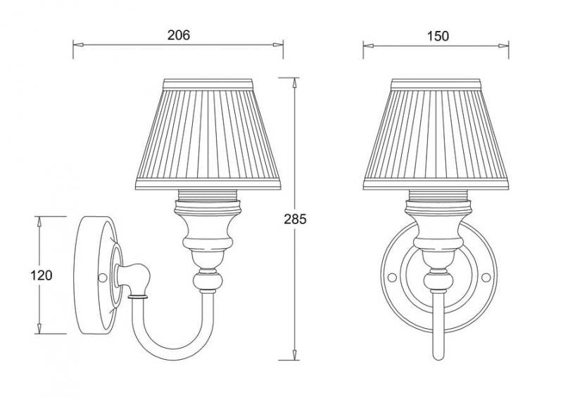 Baderomslampe Burlington - Vegglampe med hvit stoffskjerm image