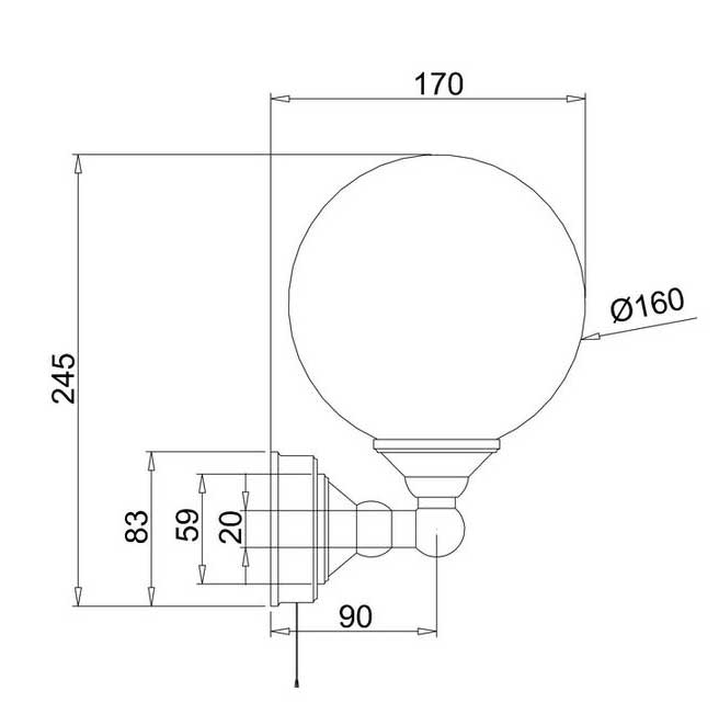 Burlington Bathroom Light - Chrome base and glass bulb image