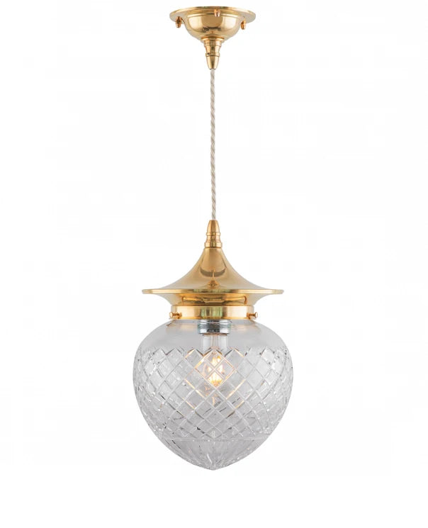 Deckenlampe - Dahlberg Schnurpendel 100 Messing, Klarglas Tropfen image