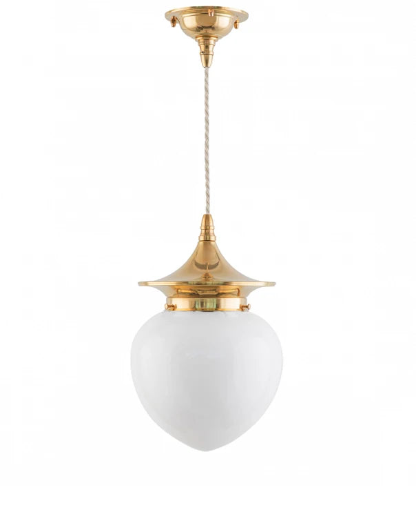 Deckenlampe - Dahlberg Schnurpendel 100 Messing, Weißer Tropfen image