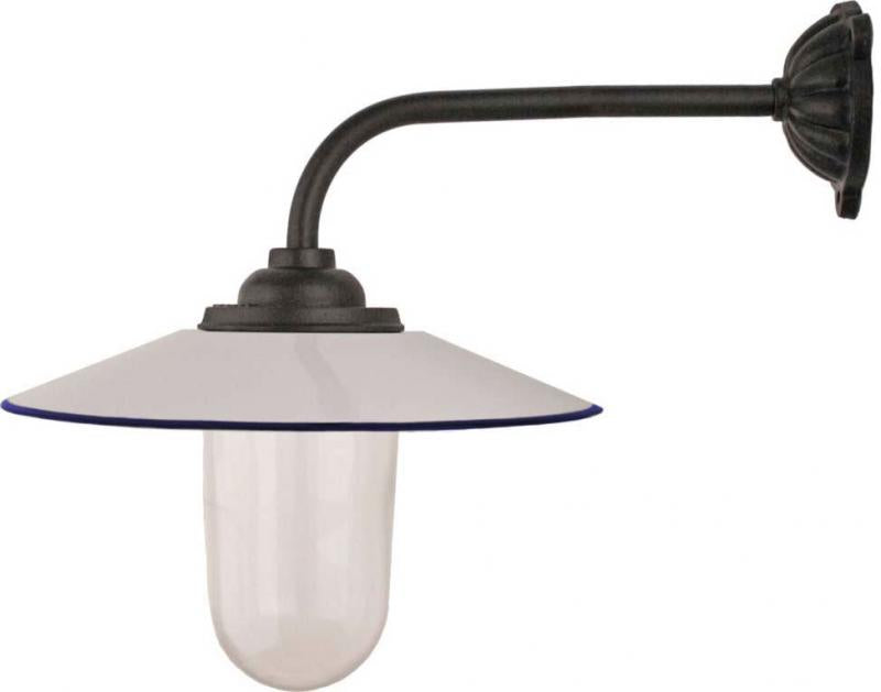 Utomhuslampa - Stallampa 90° lång böj, vit skärm image