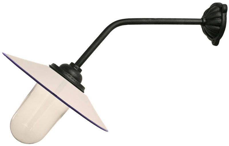 Utomhuslampa - Stallampa 45° rak lång, vit skärm image
