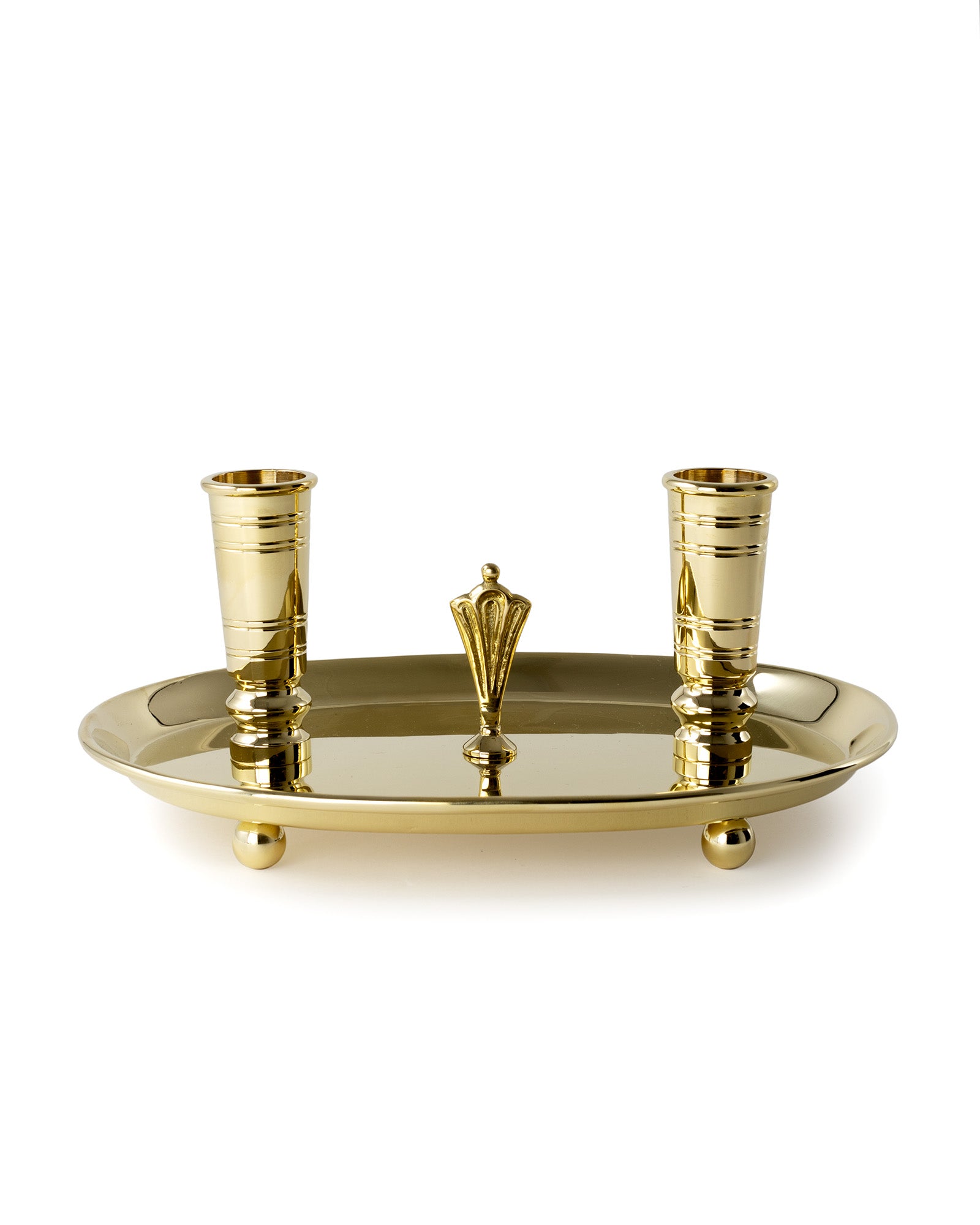 Double Candle Holder Brass - Solliden image