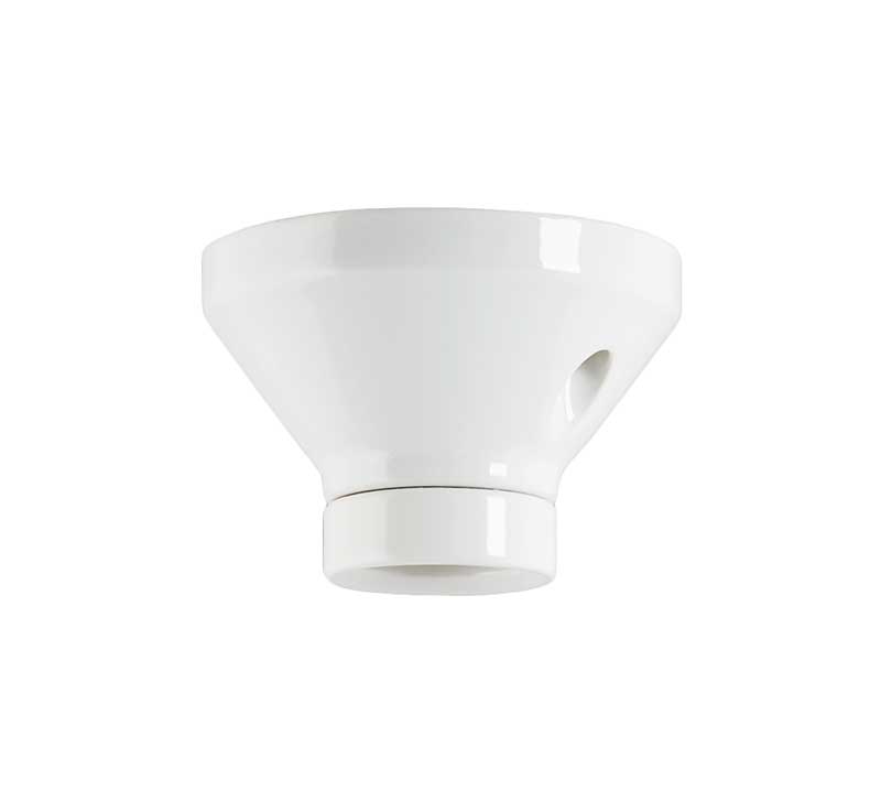 Fotlamphållare 100 mm rak - Vit porslin image