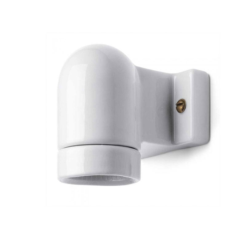 Lamphållare vit porslin - För väggmontage E27/Max 75W image