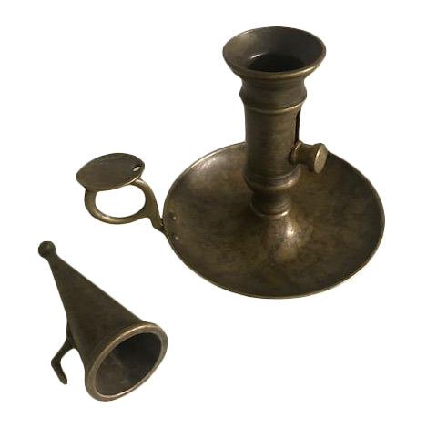 Office candlestick - Antique brass with 10 cm image