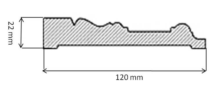 Prøve Stykke - Karm - Stil 120 mm image