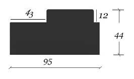 Door frame - Straight edge 44 x 95 mm (1.73 x 3.74 in.) - length 5.1 m (16.7 ft.) image