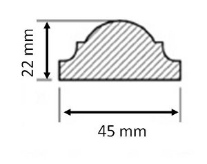 Prøve Stykke - Liste - Pynteliste Sekelskifte fyrretræ 22x45 mm image