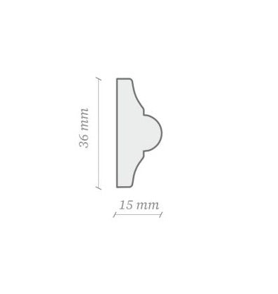 Prøve Stykke - Liste - Pynteliste Symmetrisk 36 mm image