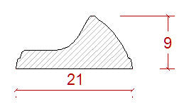 Sample Piece - Molding - Door Panel Molding 9 x 21 mm (0.35 x 0.83 in.) image