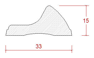 Sample Piece - Molding - Door Panel Molding 15 x 33 mm (0.59 x 1.3 in.) image