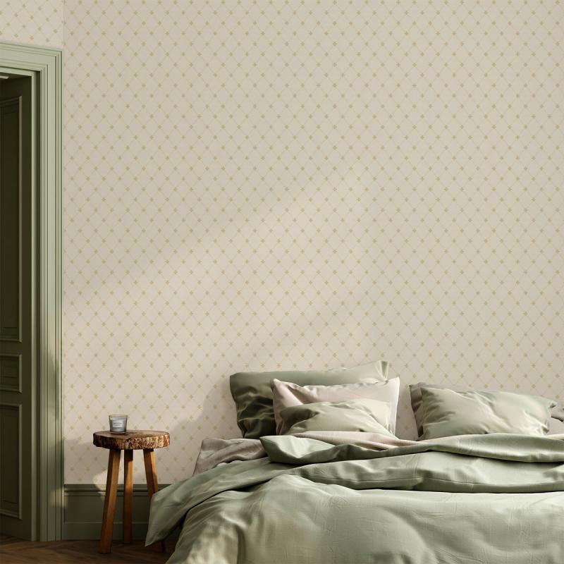 Lim & Handtryck Tapet - Filipsborg grå/guld image