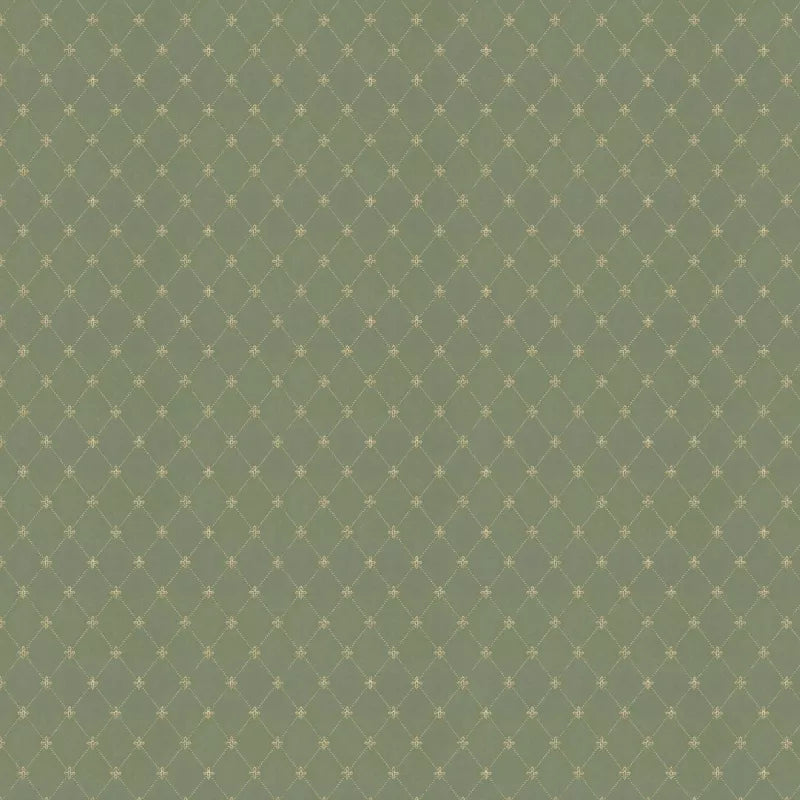 Lim & Handtryck Tapet - Filipsborg grön/guld image