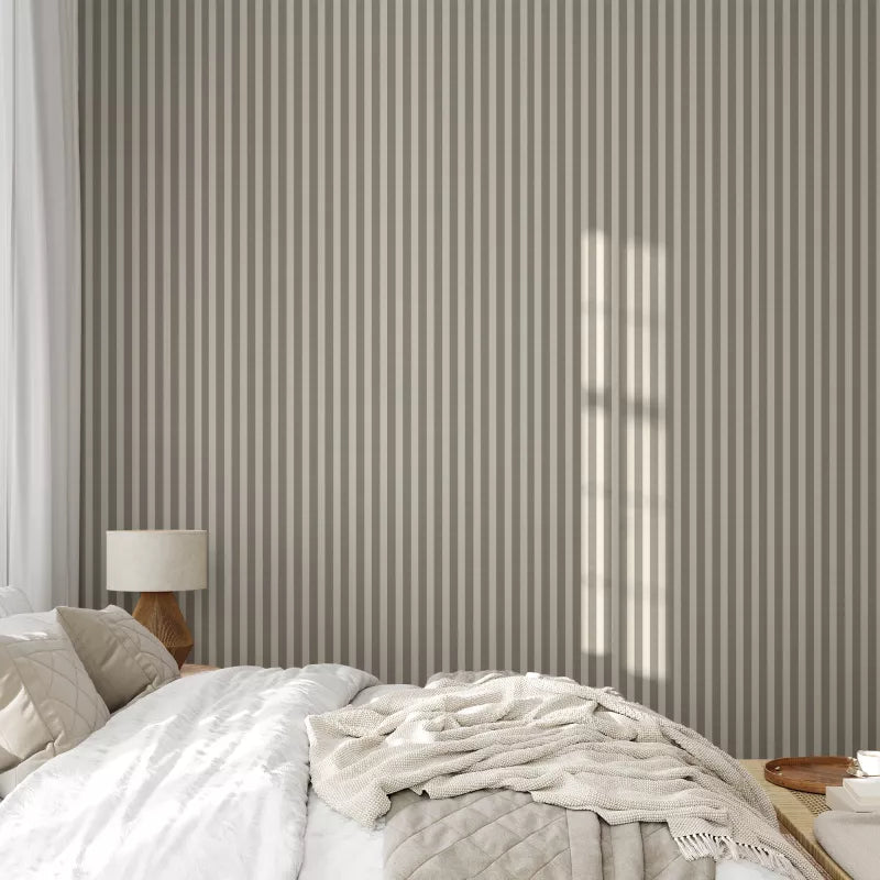 Lim & Handtryck Tapet - Klassisk stribet beige/hvid image