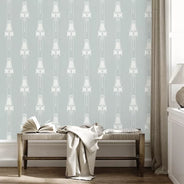 Lim & Handtryck Tapet - Slottsviken blå/hvit thumbnail image