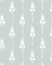 Lim & Handtryck Tapet - Slottsviken blå/hvit thumbnail image