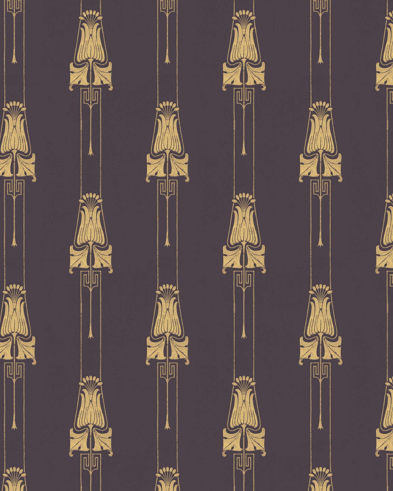 Lim & Handtryck Tapet - Slottsviken sort/guld image