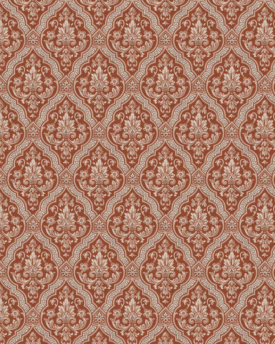 Lim & Handtryck Tapet - Rydeholm beige/rød image