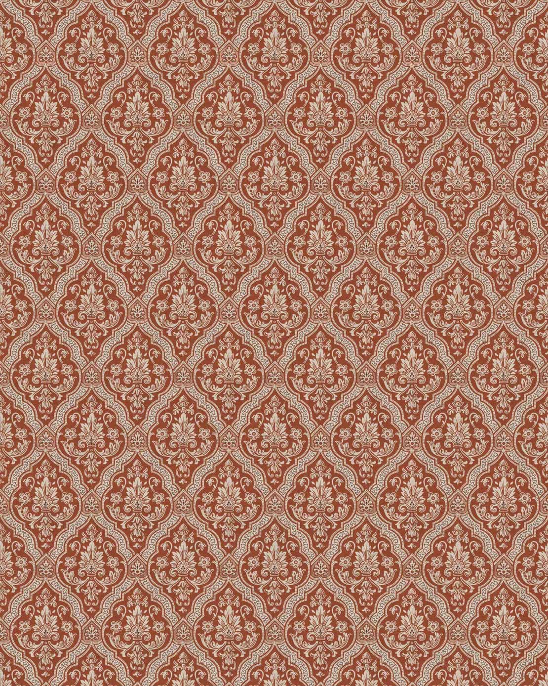 Lim & Handtryck Tapet - Rydeholm beige/rød image