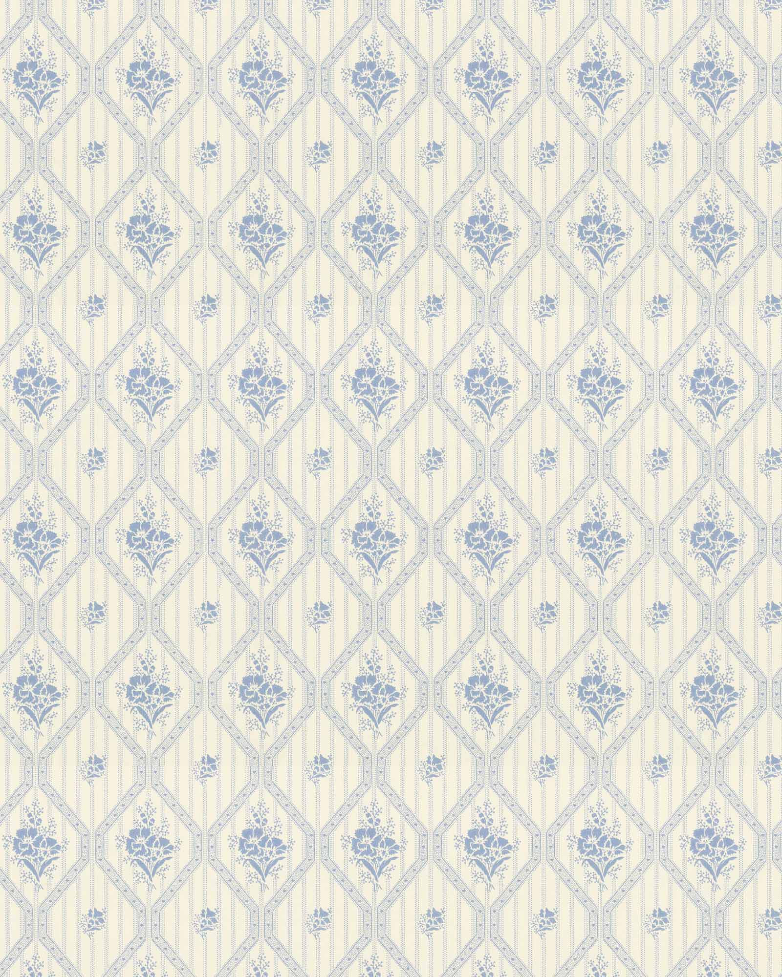 Wallpaper - Blåklint white/blue image