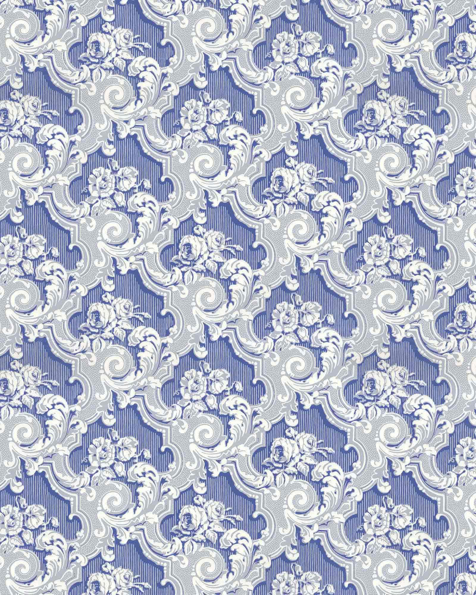 Lim & Handtryck Tapet - Fågelsjö g:agård lyseblå/blå image