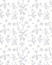 Lim & Handtryck Tapet - Fågelblå hvit/blå thumbnail image