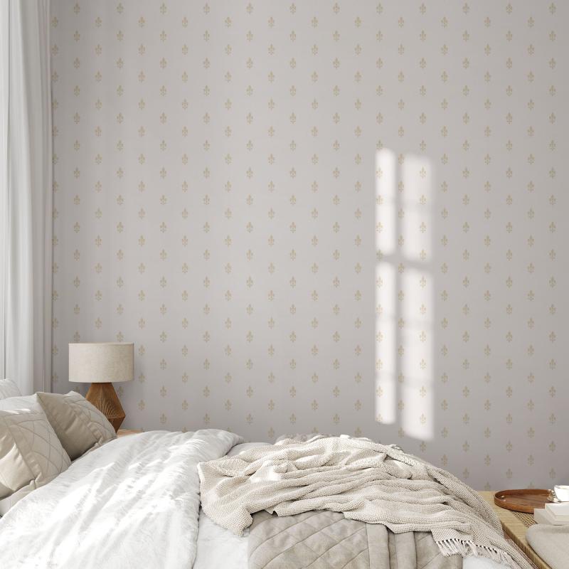 Wallpaper - Fransk lilja white/gold image