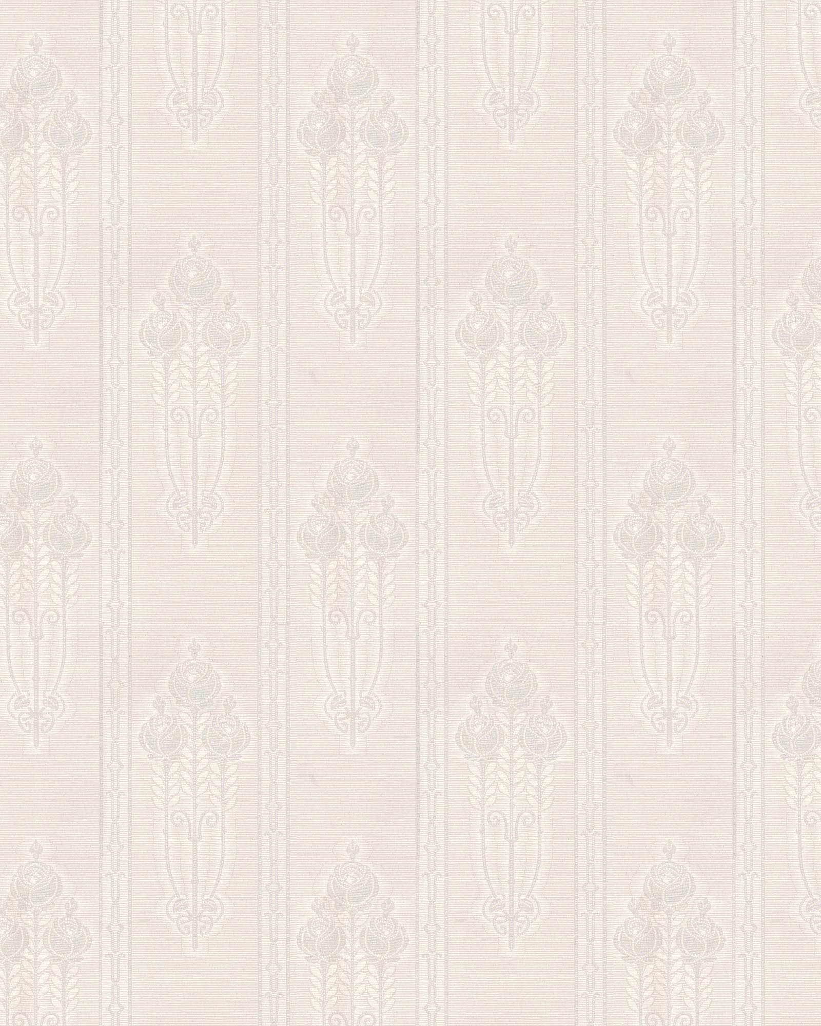 Lim & Handtryck Tapet - Jugendros gråvit/glimmer image