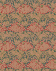 Lim & Handtryck Tapet - Berlin beige/rød thumbnail image